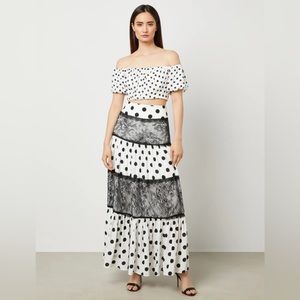 MILANO PUFF SLEEVE DRESS BCBGMAXAZRIA Black white dots us2.